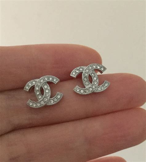 chanel signature stud earrings|genuine chanel earrings.